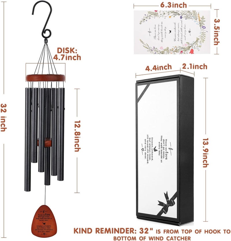 ABEICO Memorial Wind Chimes for Outside, Sympathy Gift for Loss of Loved One Mom Dad, Ideal for Funeral, Remembrance & Bereavement, Outdoor Use - Image 5